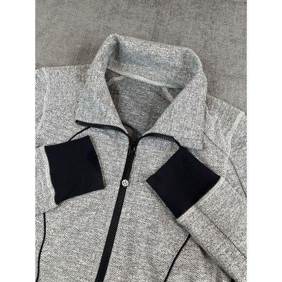 Lemon Tops - Lululemon Scuba Jacket Women Herringbone High Neck Stretch Pullover Sweater Sz 4